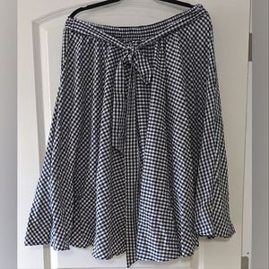 Black and white gingham swing circle skirt, 1x/2x